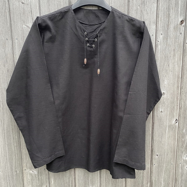 Medieval shirt, corded, black